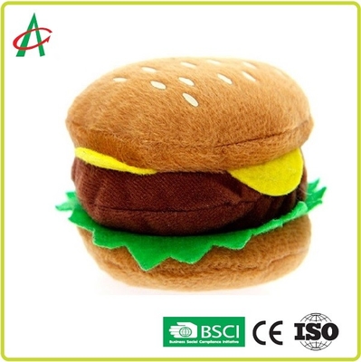 0.1kgs แฮมเบอร์เกอร์สัตว์เลี้ยงตุ๊กตาของเล่นสามเสียงที่มีเสน่ห์