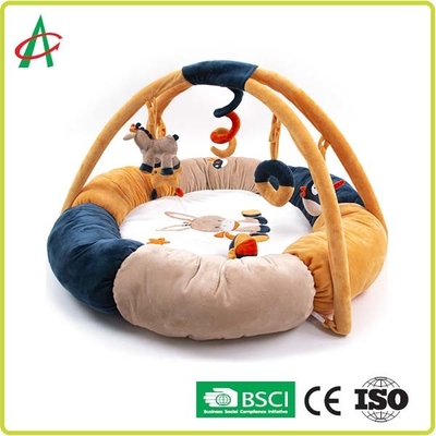 AZO ฟรีผ้าโบอา Baby Gym Play Mat พร้อมของเล่นตุ๊กตาสัตว์ขนาดเล็ก