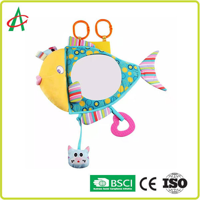 BSCI Plush Books สำหรับทารกรูปปลา 23.5x35 ซม. พร้อมกระจก