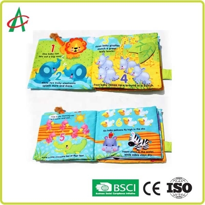 หนังสือนุ่มนิ่มขนาด 20 ซม. x 20 ซม. สำหรับทารกผ้าฝ้ายนุ่มดีไซน์ 3 มิติ