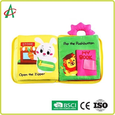 หนังสือผ้านุ่มโพลีเอสเตอร์ 20x20 ซม. สำหรับทารกมาตรฐาน ASTM