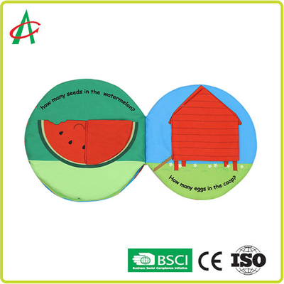 Round Rag Soft Books For Infants พิมพ์สีสันสดใสขนาด 18 ซม. x 18 ซม