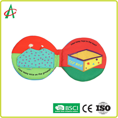 Round Rag Soft Books For Infants พิมพ์สีสันสดใสขนาด 18 ซม. x 18 ซม