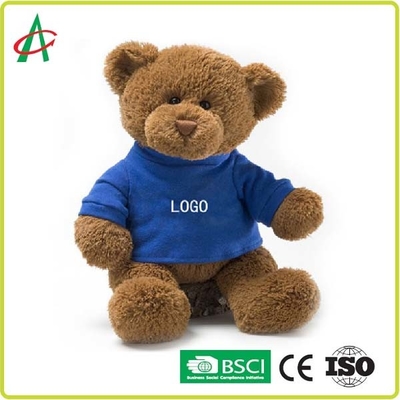 ตุ๊กตาหมีเท็ดดี้ 25 ซม. ISO9001 25 ซม. วัสดุพรีเมี่ยมล้างทำความสะอาดได้พร้อมเสื้อผ้าสีเหลือง