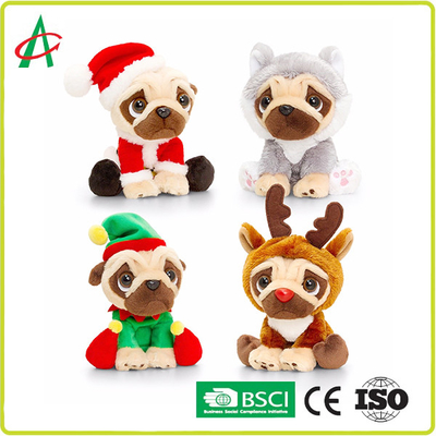 ของเล่นตุ๊กตาดนตรี 12 นิ้ว OEM ร้องเพลงคริสต์มาสสุนัขสีสันสดใส