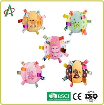 6 นิ้ว Baby Plush Rattle, Multicolor Tag Rattle Ball