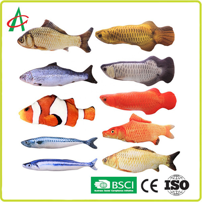 จำลอง ISO9001 Pet Plush Toy, Fish Chew Toy 30X13X5cm