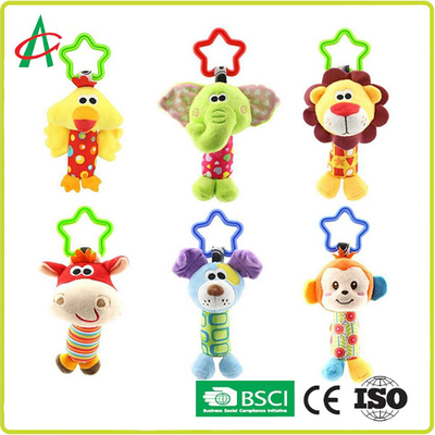 21 * 10 ซม. Crib Safe ตุ๊กตาสัตว์, EN71 Baby Hanging Rattle Toys