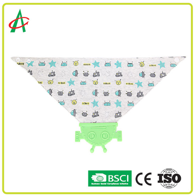 CE Modern Baby Bandana Bibs ผ้าฝ้าย 100% ซิลิกอนพร้อมยางกัด