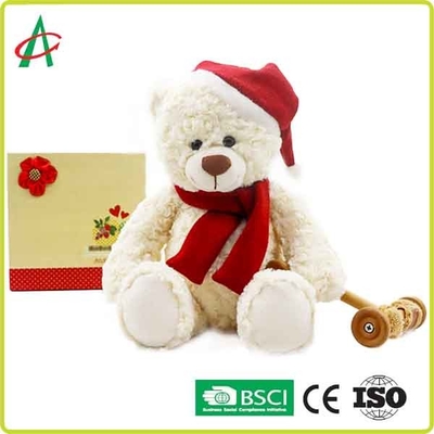 ตุ๊กตาหมีตุ๊กตา 25 ซม. Huggable พร้อมหมวกคริสต์มาส