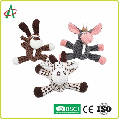 ของเล่นสำหรับสัตว์เลี้ยงที่ทนทานแบบโต้ตอบ Squeaky Toy Donkey Plush Pet Toys สำหรับลูกสุนัขและสุนัขขนาดกลาง