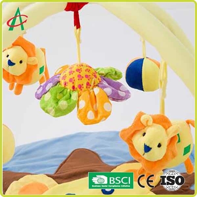 เสื่อเด็กอ่อนตุ๊กตาสิงโตรอบล้างทำความสะอาดได้ Tummy Time Gym Mat