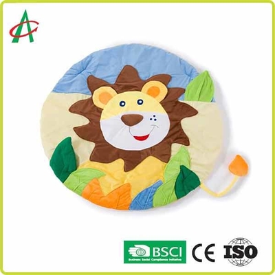 เสื่อเด็กอ่อนตุ๊กตาสิงโตรอบล้างทำความสะอาดได้ Tummy Time Gym Mat
