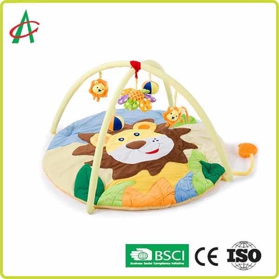เสื่อเด็กอ่อนตุ๊กตาสิงโตรอบล้างทำความสะอาดได้ Tummy Time Gym Mat