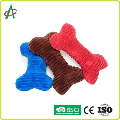 ของเล่นสุนัขตุ๊กตากระดูก Coloful ทนทานแบบกำหนดเองพร้อม Squeakers