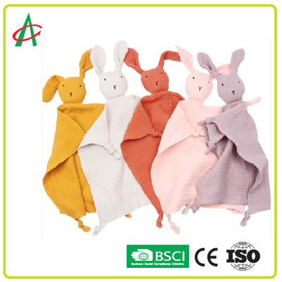 OEM Muslin ผ้านวมเด็กแรกเกิดของเล่นผ้าฝ้ายอินทรีย์ตุ๊กตาสัตว์