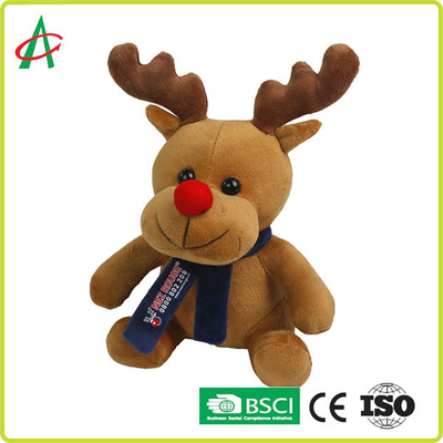 CPSC ตุ๊กตากวางเรนเดียร์จมูกแดงสูง 20 ซม. พร้อมเสื้อยืดและผ้าพันคอ