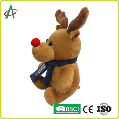 CPSC ตุ๊กตากวางเรนเดียร์จมูกแดงสูง 20 ซม. พร้อมเสื้อยืดและผ้าพันคอ