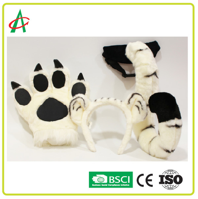 BSCI BPA ฟรี Tiger Tail, Paws และ Hairband ตุ๊กตาสัตว์ Plush Toy