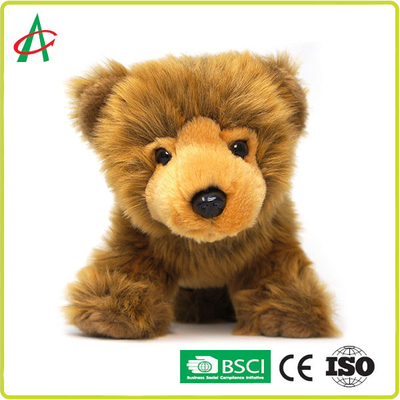 ไม่มี Phthalates น่ารักสไตล์สมจริงสีน้ำตาลเด็ก Grizzly Bear ตุ๊กตาของเล่น