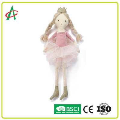 BSCI EN71 PP ตุ๊กตาผ้าฝ้ายยัดตุ๊กตาในชุดบัลเล่ต์